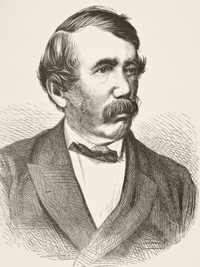 David Livingstone, William Hickman Smith Aubreyn (1858-1916) teoksesta The National and Domestic History of England, julkaistu Lontoossa, noin 1890 tekijältä English School