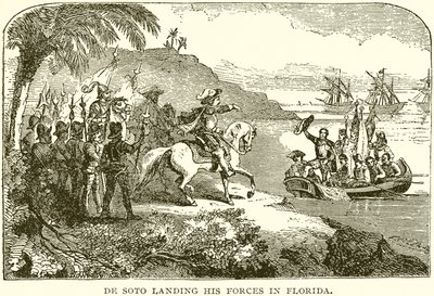 De Soto laskeutumassa joukkoihinsa Floridaan tekijältä English School