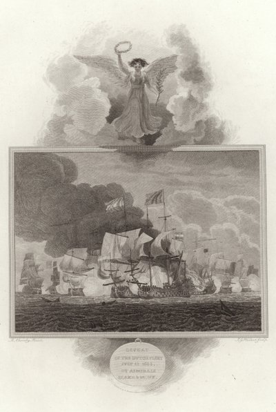 Amiraalit Blaken ja Monkin tappio Alankomaiden laivaston 13. heinäkuuta 1653 tekijältä English School