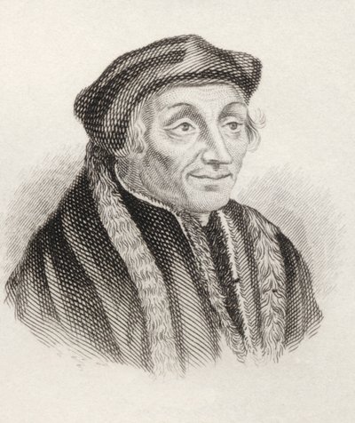 Desiderius Erasmus Roterodamus, "Crabbes Historical Dictionary" -sanakirjasta, julkaistu vuonna 1825 (litho) tekijältä English School