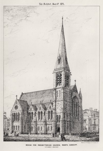 Suunnittelu Presbyterian Churchille, Roath, Cardiff (kaiverrus) tekijältä English School