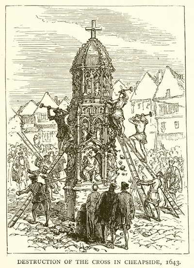 Ristin tuhoutuminen Cheapsidessa, 1643 tekijältä English School