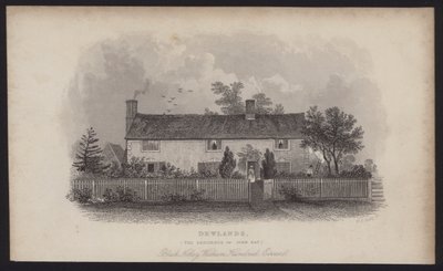 Dewlands, John Rayn asuinpaikka, Black Notley, Witham Hundred, Essex (kaiverrus). tekijältä English School