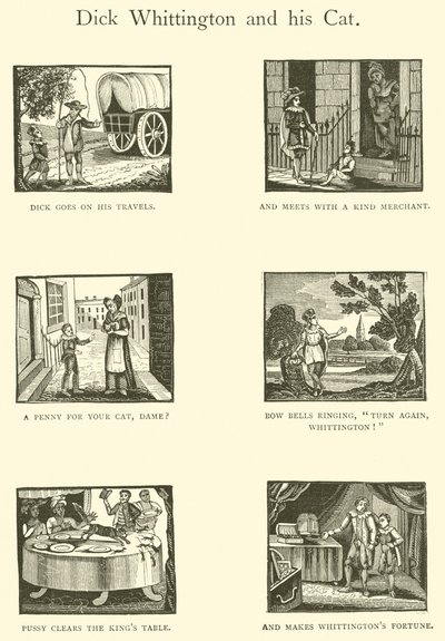 Dick Whittington ja hänen kissansa (puupiirros) tekijältä English School