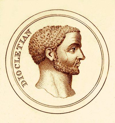 Dicoletian, kuvitus George Crabbin yleisestä historiallisesta sanakirjasta, julkaistu 1825 (digitaalisesti paranneltu kuva) tekijältä English School