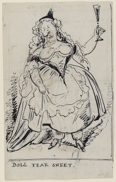 Doll Tear Sheet, n. 1825 (kynä ja muste paperille) tekijältä English School
