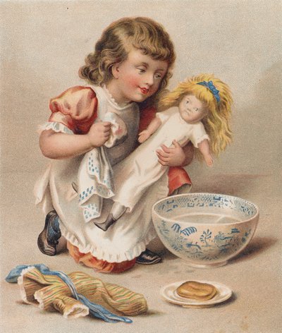 Dollyn kylpyamme (chromolitho) tekijältä English School