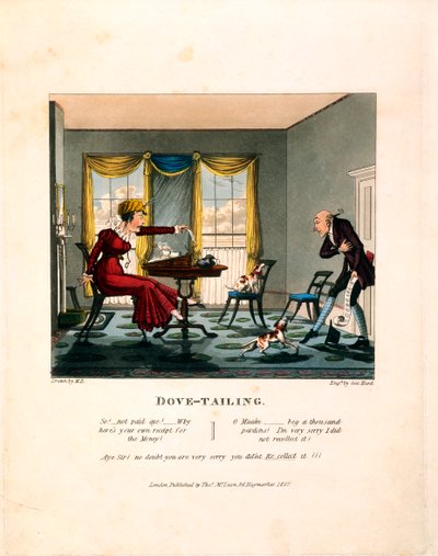 Kyyhkynenhäntä, kaiverrettu George Hunt, julkaissut Thomas Mclean, 1827 tekijältä English School