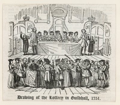 Arpajaiset Guildhallissa, 1751 tekijältä English School