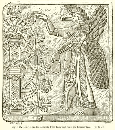 Eagle-headed Divinity Nimroudista pyhän puun kanssa tekijältä English School