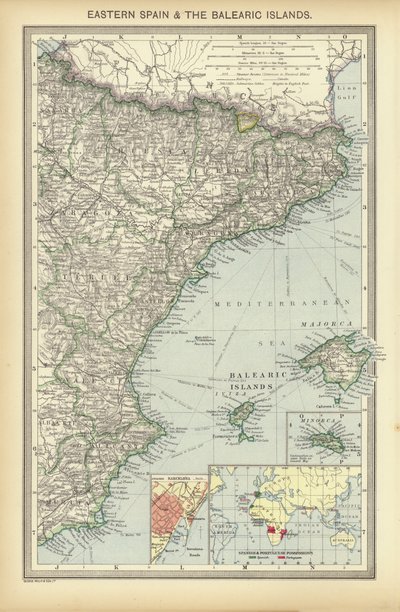 Itä-Espanja ja Baleaarit (väri litho) tekijältä English School