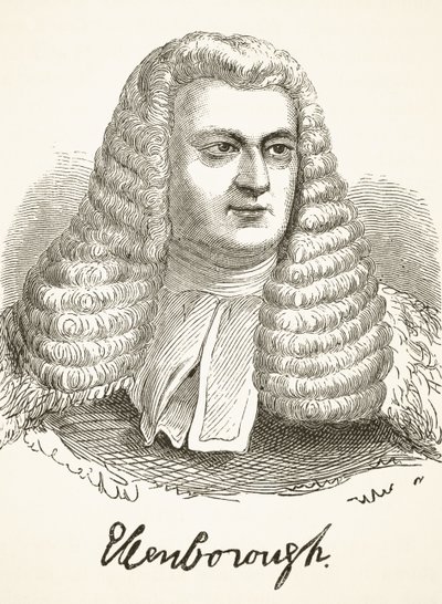 Edward Law, ensimmäinen paroni Ellenborough, William Hickman Smith Aubreyn (1858-1916) "The National and Domestic History of England" -julkaisusta Lontoossa, noin 1890. tekijältä English School