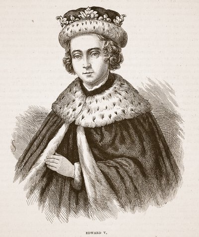 Edward V, kuvitus Cassells Illustrated History of Englandista (seepiakuva) tekijältä English School