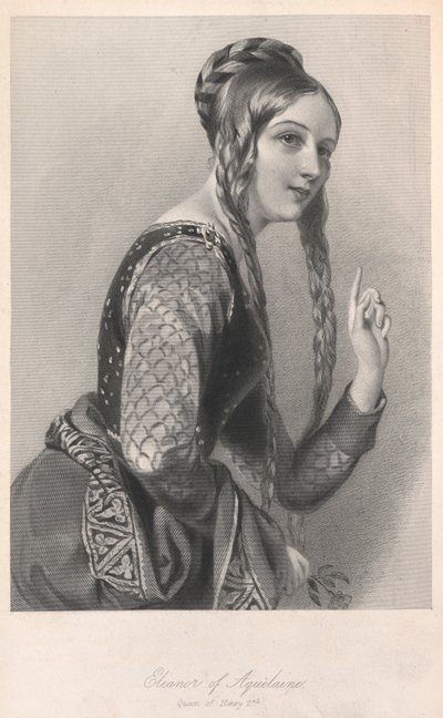 Eleanor of Aquitaine, kuvitus kirjasta "Kuningattaren elämäkertaluonnokset..." tekijältä English School