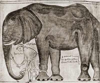 Pyhän Ludvigin Henrik III:lle lähettämä elefantti "Historia Majorista", joka on julkaistu teoksessa "English Historians". tekijältä English School