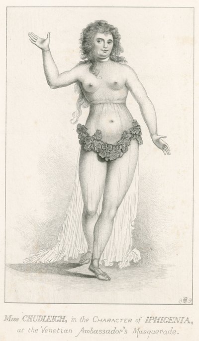 Elizabeth Chudleigh, Iphigenian hahmossa Venetian Ambassadors Masqueradessa, Ranelagh, Lontoo tekijältä English School