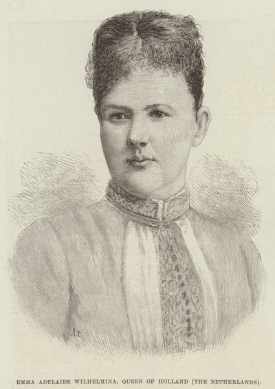 Emma Adelaide Wilhelmina, Hollannin kuningatar, Alankomaat (kaiverrus) tekijältä English School