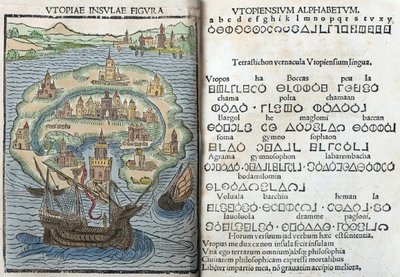 Kaiverrus Thomas Moren "Utopiasta". tekijältä English School