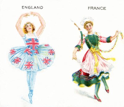 Entente Cordiale (Cordial Understanding) -savukekortit, 1915 tekijältä English School
