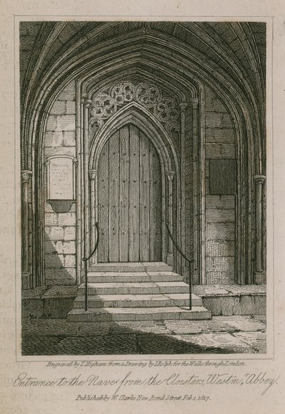 Sisäänkäynti naveen Cloistersista, Westminster Abbeysta, Lontoosta tekijältä English School