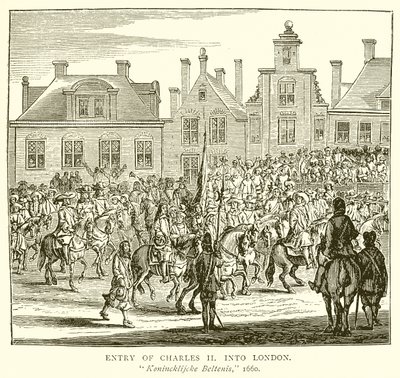 Charles II:n saapuminen Lontooseen tekijältä English School