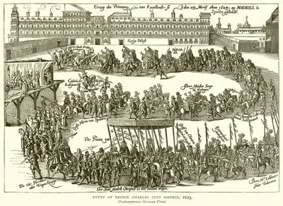 Prinssi Charlesin saapuminen Madridiin, 1623 tekijältä English School