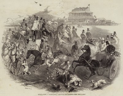 Epsom Races, "Derby Day", lähtee kurssilta (kaiverrus) tekijältä English School