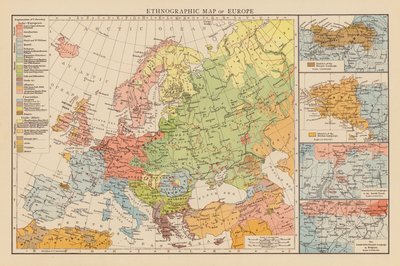 Euroopan etnografinen kartta (värilitra) tekijältä English School