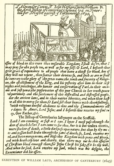 Canterburyn arkkipiispan William Laudin teloitus (1645) tekijältä English School