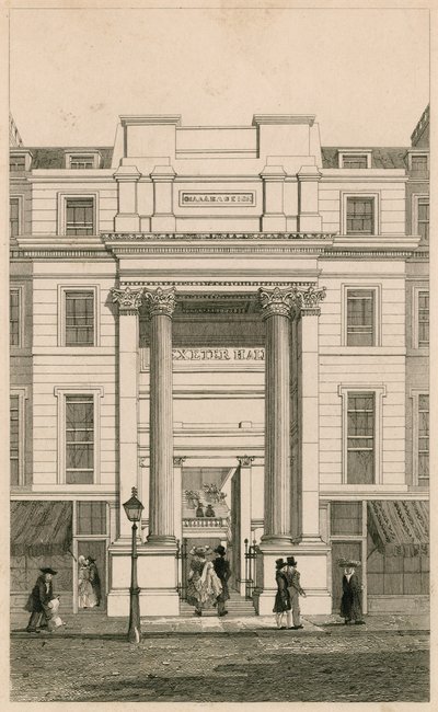 Exeter Hall, Strand, Lontoo; Gentlemans Magazinesta; todiste tekijältä English School