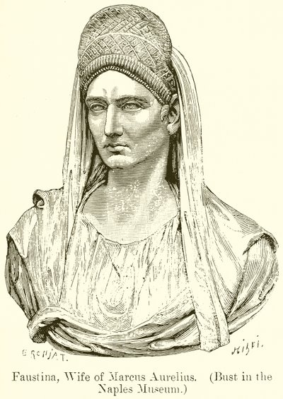 Faustina, Marcus Aureliuksen vaimo. (Rintakuva Napolin museossa) tekijältä English School