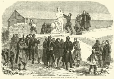 Vastarintahahmo, teloitettu lumessa bastionilla nro 85, joulukuu 1870 tekijältä English School
