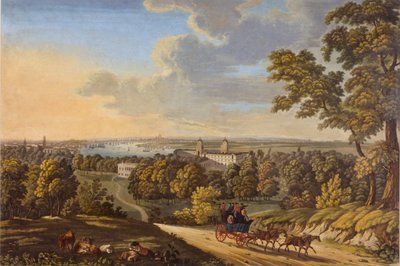 Flamstead Hill, Greenwich: Stagecoach matkalla etelään n. 181020 (wc paperilla) tekijältä English School