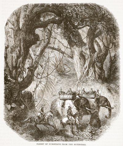 Eurooppalaisten lento kapinallisista, kuvitus Cassells Illustrated History of Englandista tekijältä English School