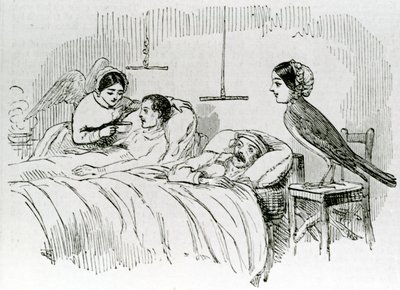 Florence Nightingale ja yksi hänen palvelevista enkeleistään Krimillä tekijältä English School