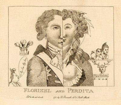 Florizel ja Perdita, pubi. n.1783 (kaiverrus) tekijältä English School