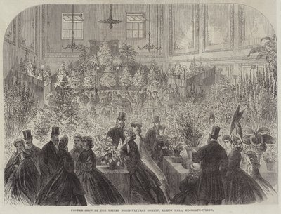 United Horticultural Societyn kukkaesitys, Albion Hall, Moorgate-Street (kaiverrus) tekijältä English School