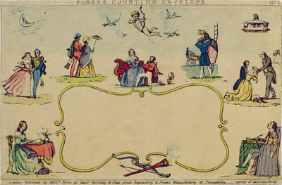 Foress Courting Envelope, pub. kirjoittanut herra Fores, n. 1840 tekijältä English School