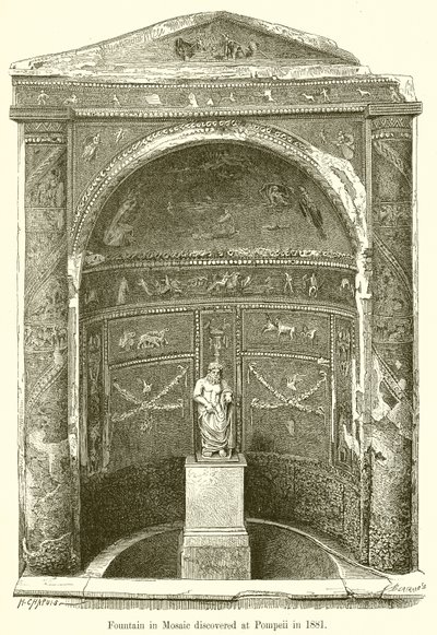 Mosaiikkisuihkulähde löydettiin Pompejista vuonna 1881 tekijältä English School