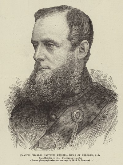 Francis Charles Hastings Russell, Bedfordin herttua, KG (kaiverrus) tekijältä English School