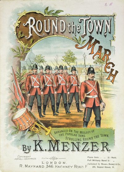 K. Menzerin Round the Town Marchin nuotioiden etukansi tekijältä English School