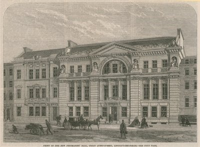 Uuden Freemasons Hallin edessä, Great Queen Street, Lincolns Inn Field, Lontoo tekijältä English School