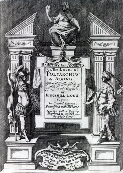 John Barclayn Argenis-etukappale, toinen englanninkielinen painos, 1636 tekijältä English School