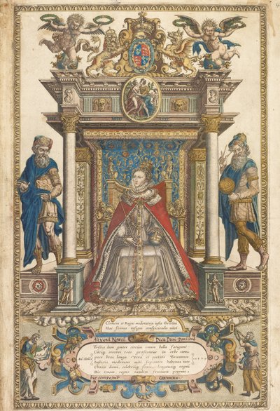 Christopher Saxonin Englannin ja Walesin maiden atlas, Lontoo 1579 (käsinvärinen kaiverrus) tekijältä English School