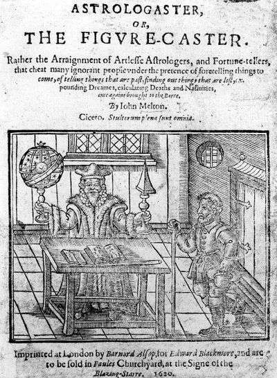 John Meltonin etukappale Astrologasteriin eli The Figure-Caster, julkaistu vuonna 1620 tekijältä English School