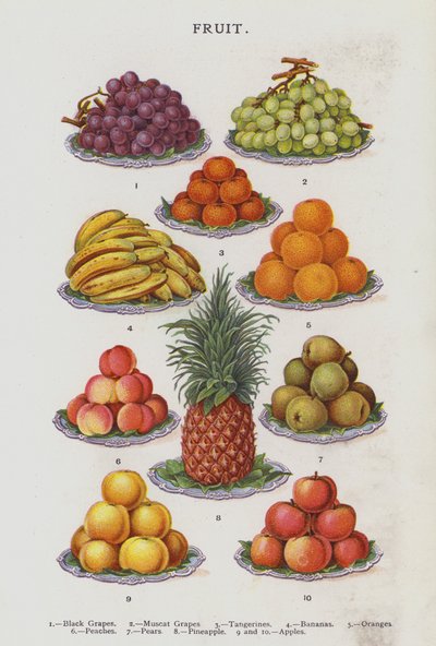 Hedelmät (chromolitho) tekijältä English School