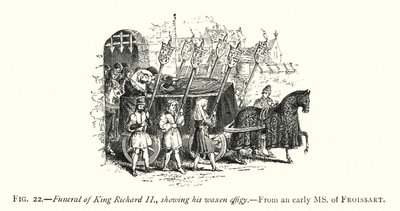 Kuningas Richard II:n hautajaiset, hänen vahakuvansa (kaiverrus) tekijältä English School