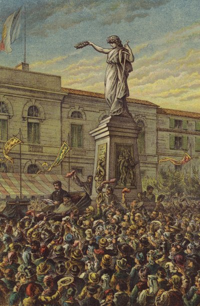 Garibaldi paljastaa Mentanan muistomerkin Milanossa tekijältä English School