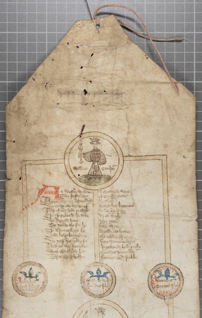 Englannin kuninkaiden sukuluettelo, n. 1440-1479 (kynä ja muste pergamentille) tekijältä English School