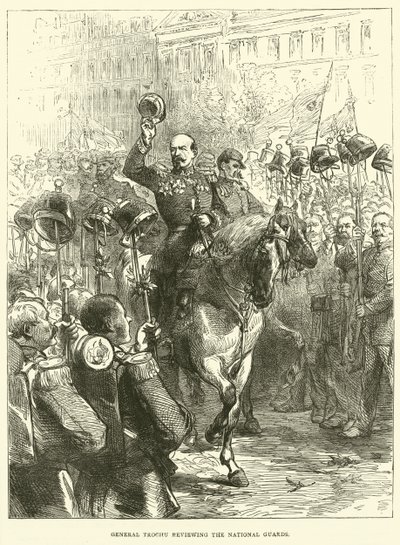 Kenraali Trochu tarkastelemassa kansalliskaartia, syyskuu 1870 tekijältä English School